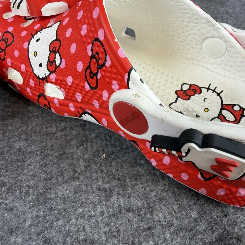 Crocs Hello Kitty Kuromi Clog Sandals Girls Size 11 C Red Polka Dot Print Anime - Picture 3 of 13